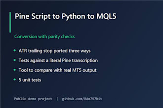 port your own pine script strategy to python or mql5