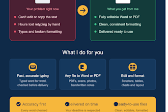 retype scanned doc or written notes fastly accurately