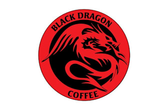 design professional black dragon coffee logo