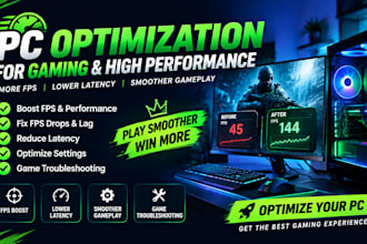 optimize your PC for gaming, fps, latency and smoother gameplay