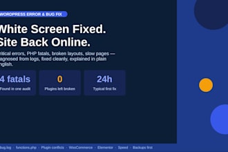 fix wordpress errors, critical error, and bugs fast
