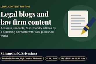write legal blog posts and articles for law firms and legal websites