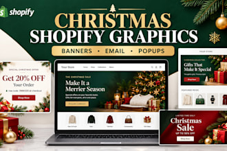 design christmas banners email graphics popups promotional banners on shopify