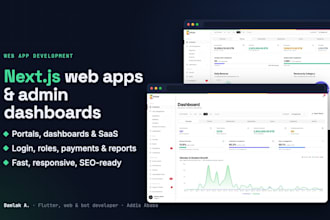 build a nextjs web app, saas or admin dashboard