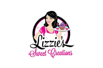 design cupcake food truck logo with flirty character