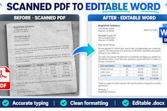 convert scanned PDF to editable microsoft word docx