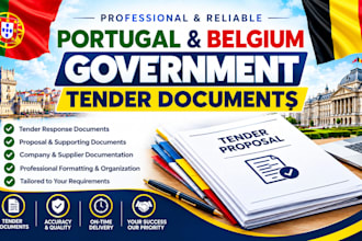 prepare portugal and belgium government tender documents