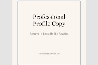 rewrite your resume summary and linkedin bio