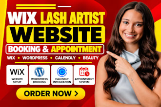 build wix lash artist website wordpress lash booking beauty calendly appointment