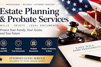 draft estate planning documents, wills, trusts, and probate legal documents