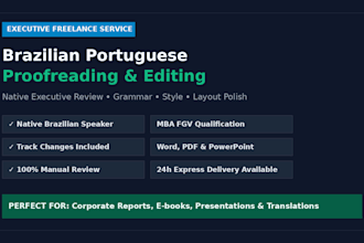proofread and edit your brazilian portuguese text