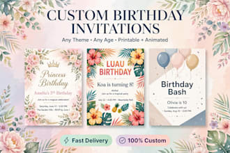 design a custom birthday invitation card