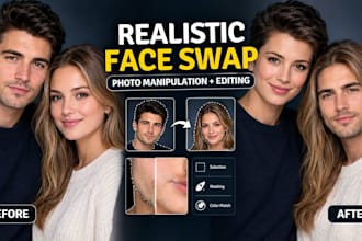 do realistic face swap, photo manipulation and professional image editing