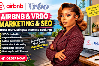 do airbnb promotion, airbnb vrbo marketing and airbnb seo to increase bookings