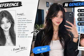 design realistic ai influencer, character and 3d avatar