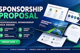 write and design a sponsorship proposal, pitch deck, letter