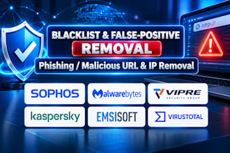 remove sophos, vipre, emsisoft, malwarebytes, kaspersky blacklist url or ip