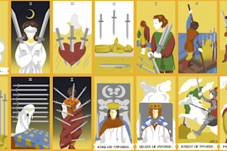 design custom tarot card oracle zodiac poker character illustration playing card
