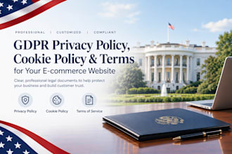 draft gdpr privacy policy, cookie policy and terms for your ecommerce website