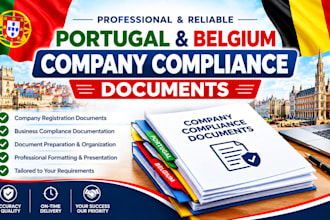 prepare portugal and belgium company compliance documents
