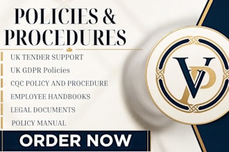 write uk tender policy and procedure packs, policy manual, policy writing