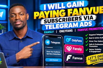 gain paying fanvue subscribers via telegram ads fansly onlyfans fanvue promotion