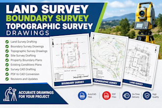 do land survey, boundary survey and topographic survey drawings