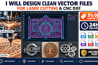 design clean vector files for laser cutting and cnc dxf