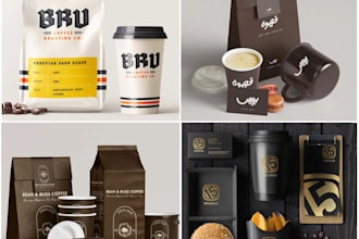 do premium coffee label, packaging, paper cup, label design