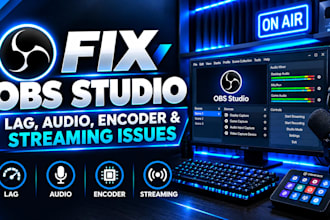 fix obs studio lag,audio, encoder and streaming issues