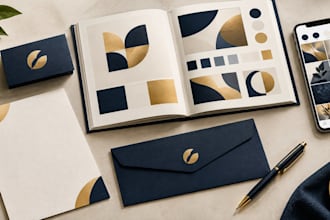 design brand book identity with logo, corporate brand identity, branding book
