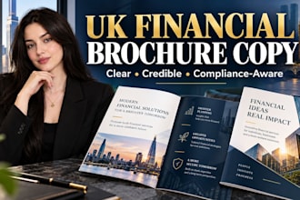 write compliant aware financial service marketing brochure copy for UK startups