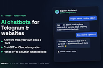 build an ai chatbot for telegram or your website