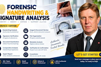 do forensic handwriting and signature comparison, analysis, with report writing
