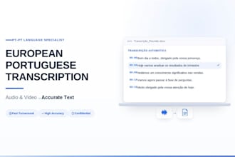 transcribe audio and video in european portuguese