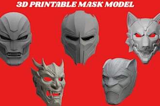 sculpt 3d cosplay mask helmet halloween mask anime mask stl for 3d printing