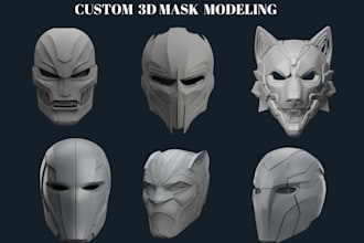 create custom 3d mask, cosplay helmet, wearable mask for 3d printing