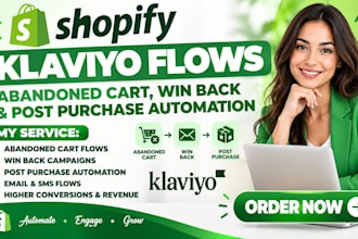 shopify klaviyo flows with abandoned cart win back and post purchase automation