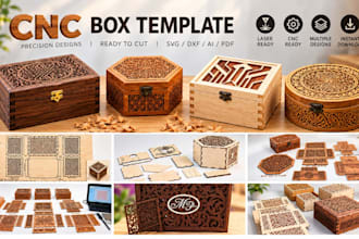 design custom decorative cnc box templates for laser cutting