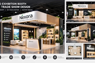 design 3d exhibition, trade show booth and exhibition stand