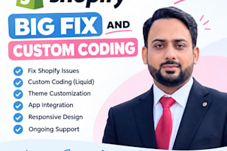 do shopify custom coding and shopify bug fixing
