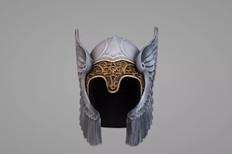 create custom 3d cosplay helmet stl cad and glb for 3d printing