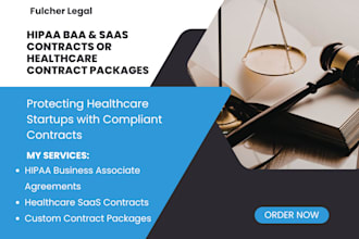draft a hipaa baa and healthcare saas contract package for your startup