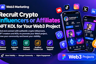 recruit crypto influencers or affiliates, nft kol for your web3 project