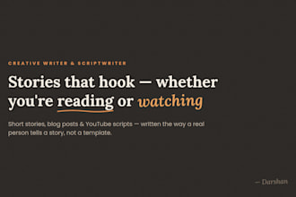 write stories that hook, whether you are reading or watching
