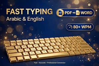 do super fast arabic and english typing, retype image and pdf to word