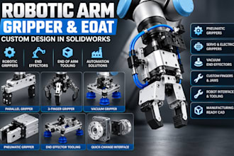 design robotic arm gripper eoat end effector automation solidworks 3d cad