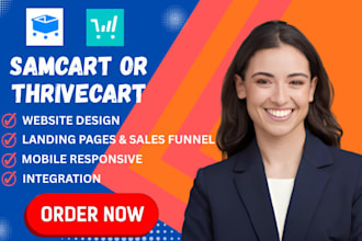 do samcart thrivecart sales funnel and design samcart thrivecart landing pages