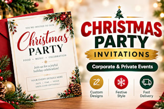 design festive christmas party invitations for corporate and private celebration