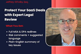 review your saas msa and dpa redlines as a US licensed attorney